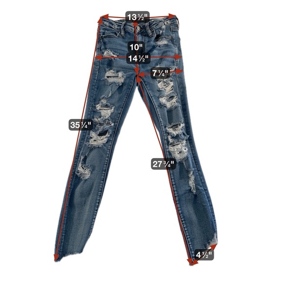 American Eagle Women Size 6 Distressed Next Level Stretch Highest Rise Jegging - Picture 12 of 12